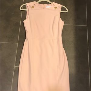 Calvin Klein Sleeveless Sheath Dress Pale Pink